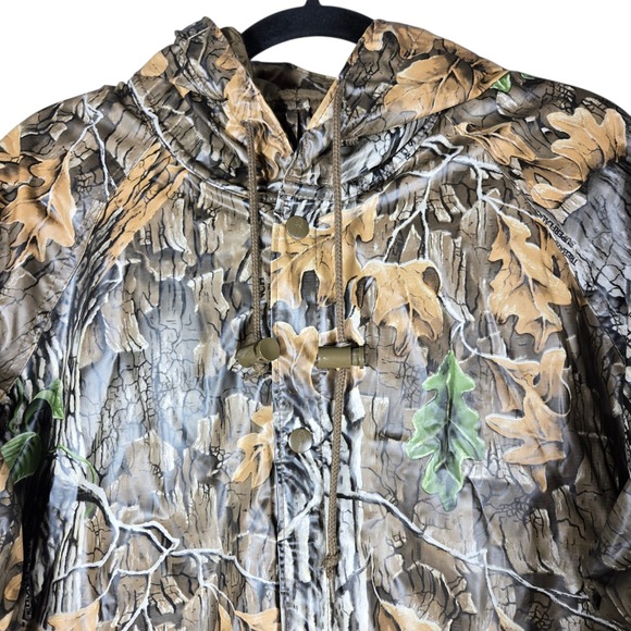 Cedar Key Camo Rain Jacket Mens L Trebark Superflauge PVC Insulated Hunting - Picture 2 of 13